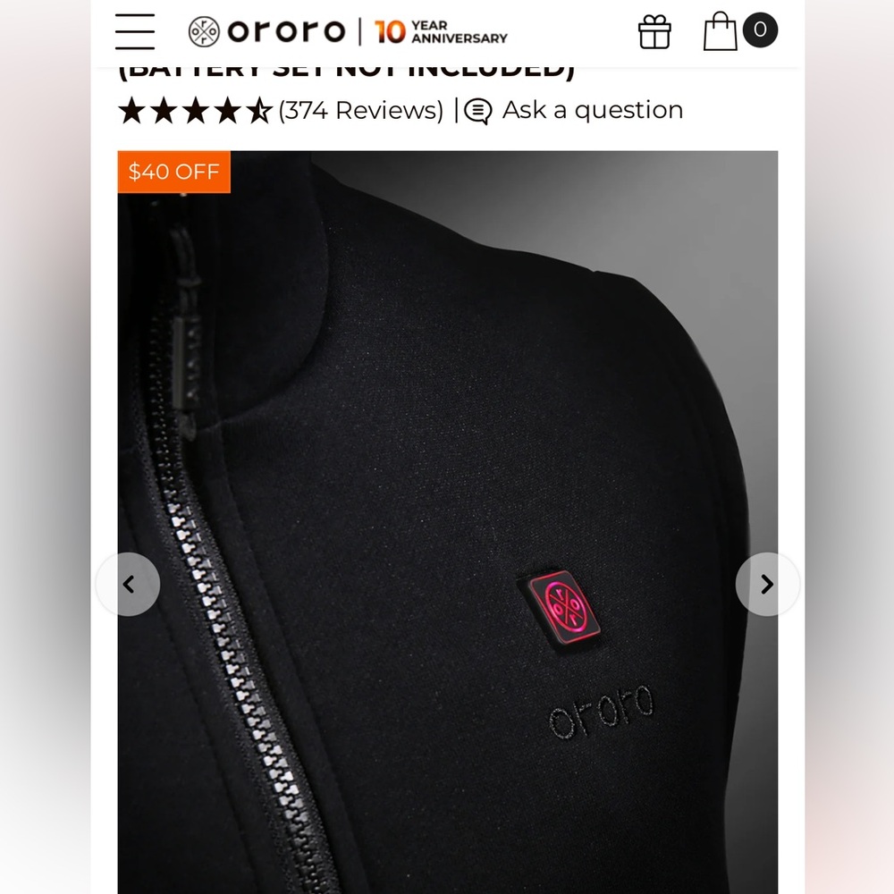 ORORO heated Men's vest. Brand new still in box.